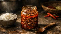Cách làm sambal cá cơm kiểu Medan cay nồng, rim đến khi ra dầu chuẩn vị