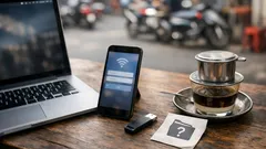 8 mẹo máy tính cứu nguy khi làm việc ở quán cà phê: Wi‑Fi công cộng, Word, file lạ